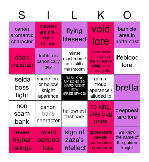 SKONG BINGO Card