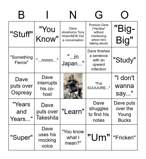 Dave Meltzer II Bingo Card