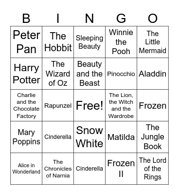 English Literature Notions Bingo Card