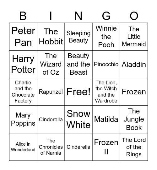 English Literature Notions Bingo Card