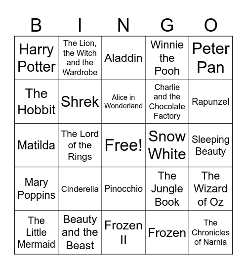 English Literature Notions Bingo Card