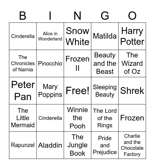 English Literature Notions Bingo Card