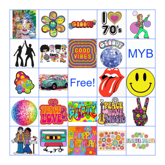 70s Bingo Card