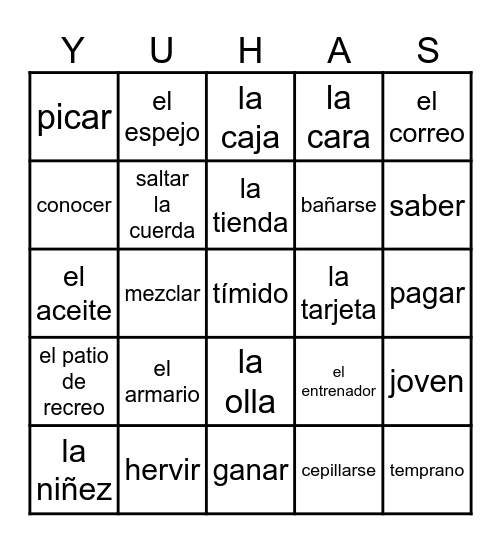 ¿Qué sabes de español II? Bingo Card