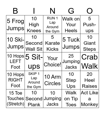 FUN Bingo  Bingo Card