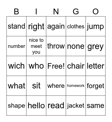 asl game bingo Card