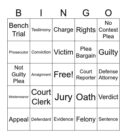 Restoration Bingo Card