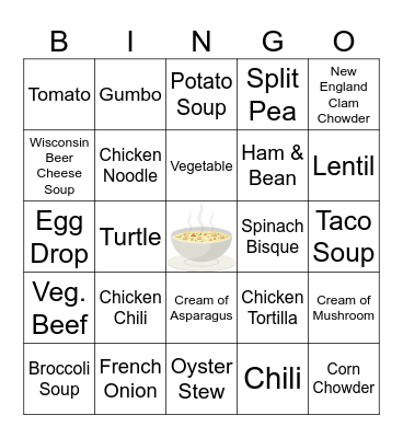 Soup Bingo Card