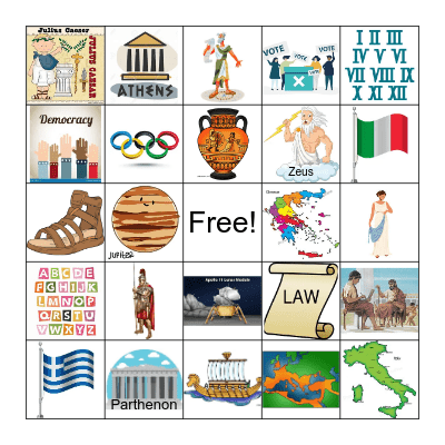 Ancient Greece and Ancient Rome Bingo Card