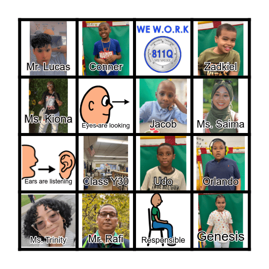 Y30 Class and Rules Bingo Card