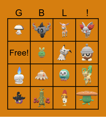 Autumn GBL Shiny Bingo Card