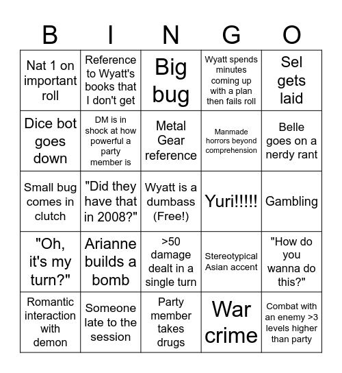 Crestone Springs Bingo Card
