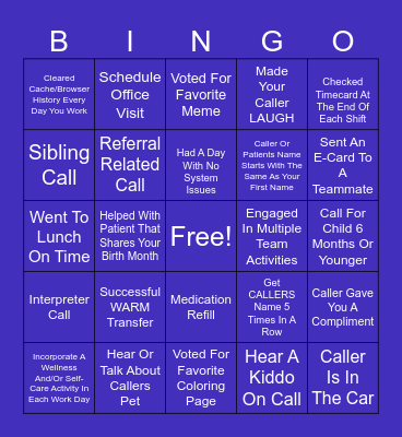 Pediatric Bingo Cards Bingo Card