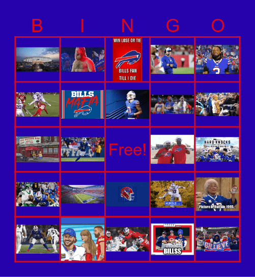 Buffalo Bills BINGO Card