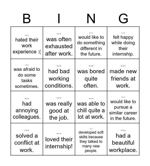 Find someone who... Bingo Card