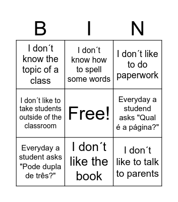 Teacher Life Bingo Card