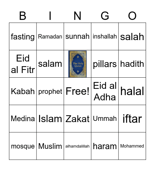 Muslim Student Association Bingo Card