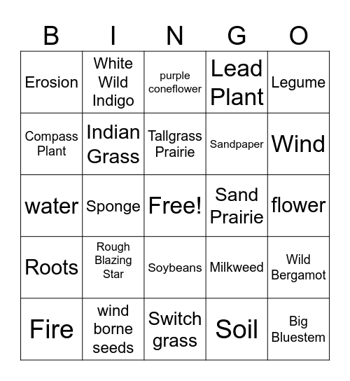Tallgrass Prairie Bingo Card