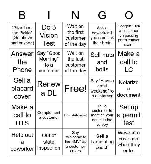 ELB Bingo Card