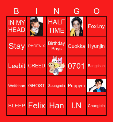 Stray Kids Bingo Card