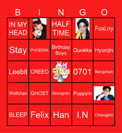 Stray Kids Bingo Card