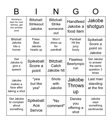 Bachelor Bingo Card