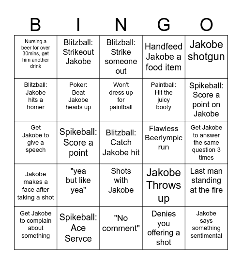 Bachelor Bingo Card