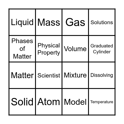 MATTER BINGO Card