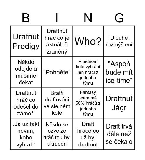 BFL Bingo Card