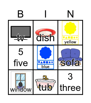 House objects Bingo Card