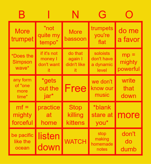 "Simpson Says" Bingo Card