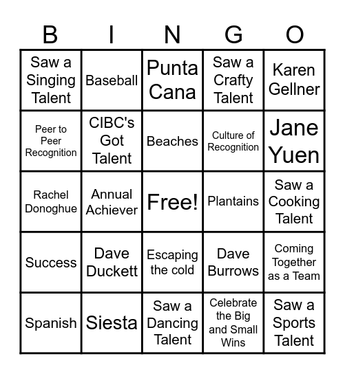 F25 Annual Achiever's Bingo Card