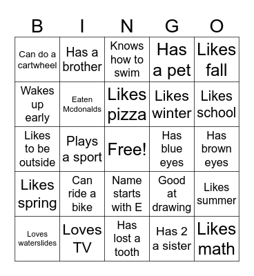 Find someone who... Bingo Card