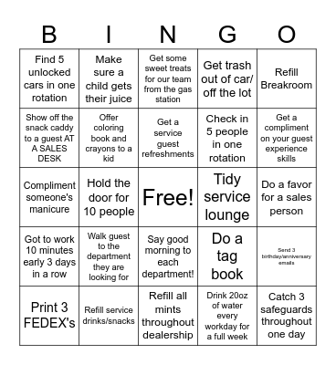 Greeting Bingo Card