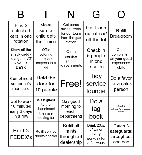 Greeting Bingo Card