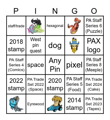 PAX Aus Pingo Bingo Card