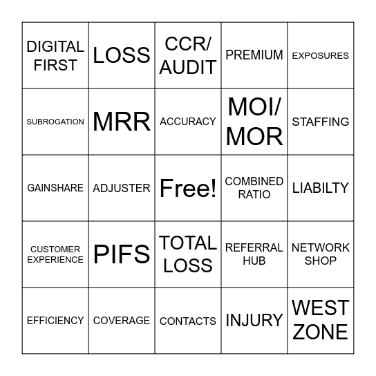 TOWN HALL BINGO Card