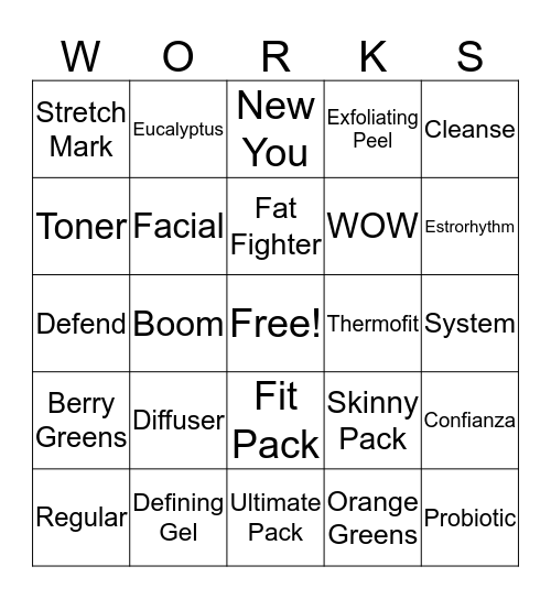 IT WORKS - WrapsbyFaith.com Bingo Card