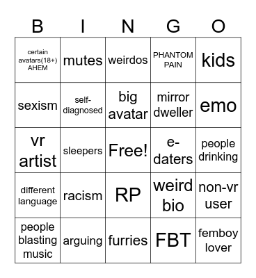 VRC BINGO Card