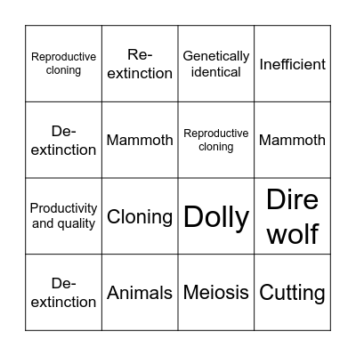 Cloning Bingo Card