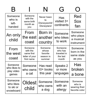 Get to Know Symphony! Bingo Card