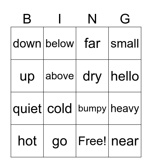 Rose Bingo Card