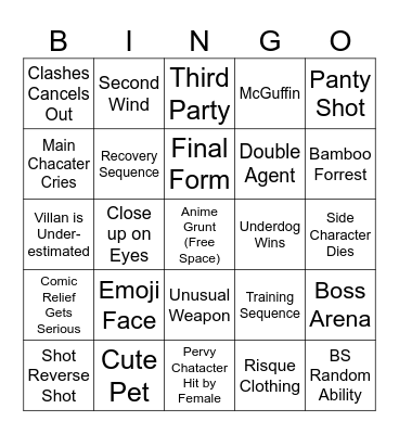 Demon Slayer Bingo Card