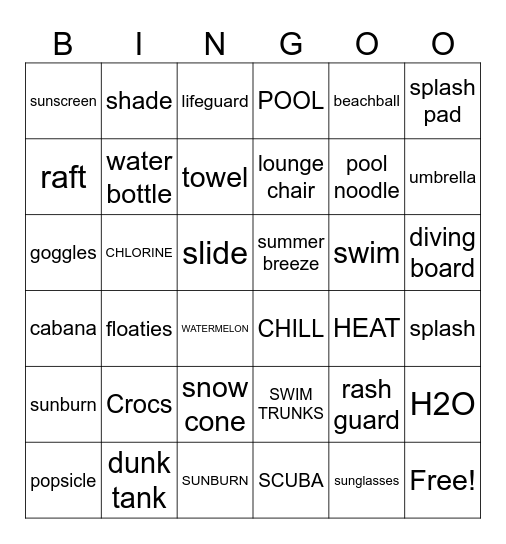 Water Day Bingo Card