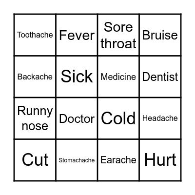 HEALTH PROBLEMS Bingo Card