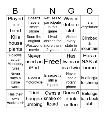 Tech Bingo Card