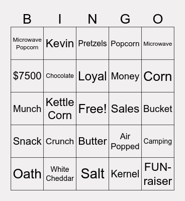 Scout Troop 72 Bingo Card