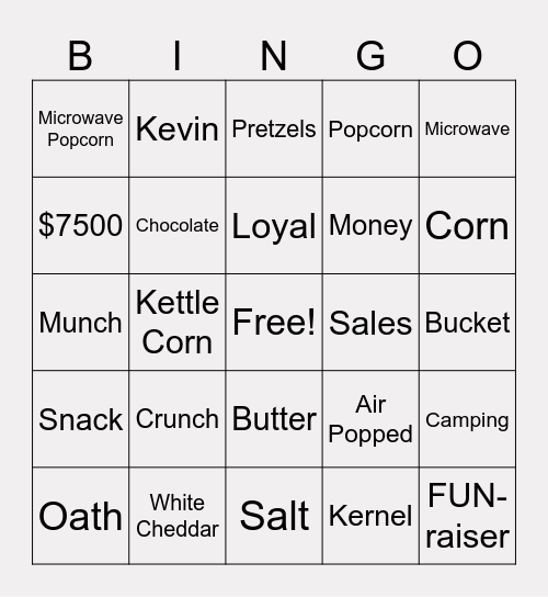 Scout Troop 72 Bingo Card