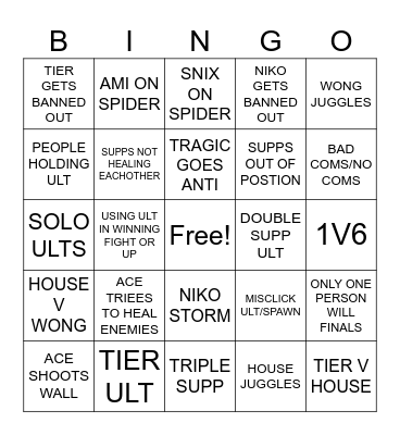 por  vs hou Bingo Card