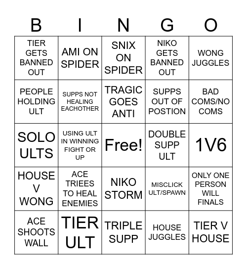 por  vs hou Bingo Card